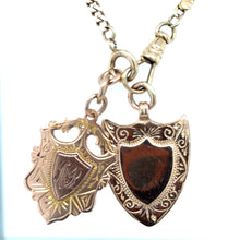 Load image into Gallery viewer, 9k Vintage Rose Gold Engraved Shield Pendant
