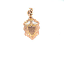 Load image into Gallery viewer, 9k Vintage Rose Gold Engraved Shield Pendant

