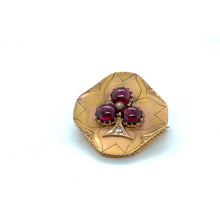 Load image into Gallery viewer, 18kg French Garnet and Diamond Trefoil Pendant/Brooch
