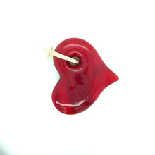 Load image into Gallery viewer, 14kg Murano glass blown heart with Diamond Bail
