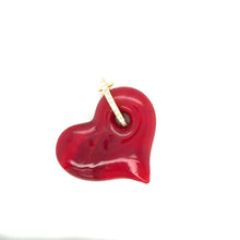 Load image into Gallery viewer, 14kg Murano glass blown heart with Diamond Bail
