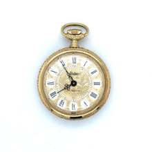 Load image into Gallery viewer, Vintage Rolled Gold Art Deco Dial Enameled Mechanical Pendant Pocket Watch
