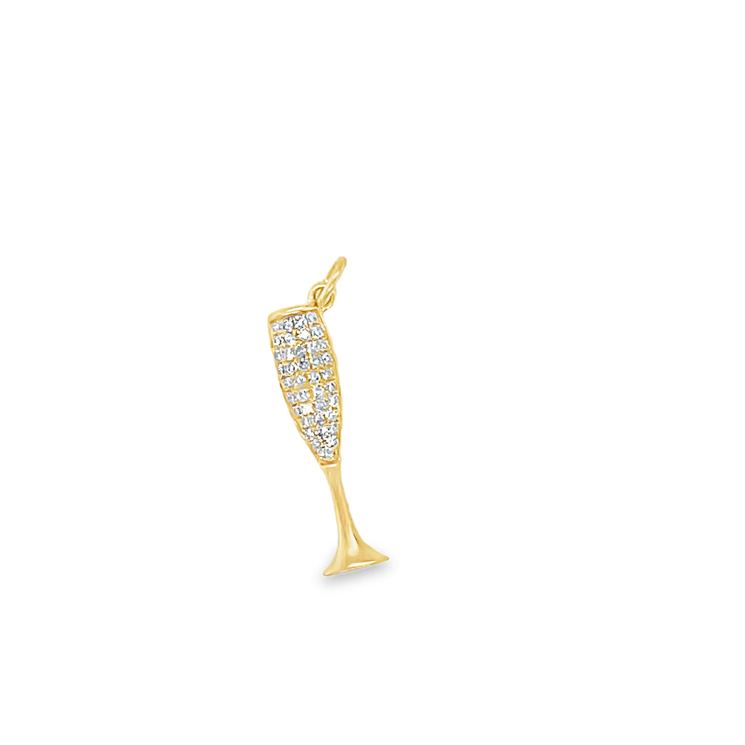 14kg Vintage Diamond Champagne Flute Pendant