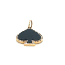 Load image into Gallery viewer, 14kg Vintage Diamond and Onyx Spade Pendant
