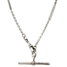 Load image into Gallery viewer, Vintage Sterling Silver Albert Chain with Diamond T-Bar
