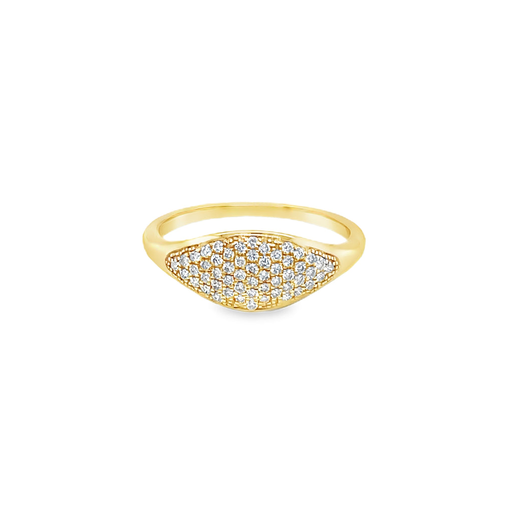 14kg Diamond Signet Ring