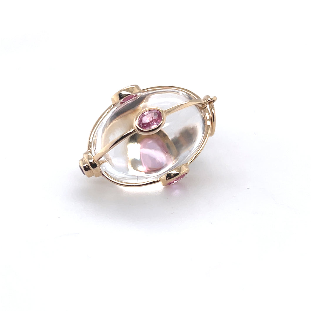 14kg and Light Pink Sapphire Crystal Orb Pendant