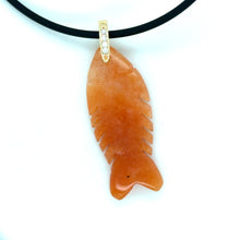 Load image into Gallery viewer, Carnelian Carved Fish Pendant
