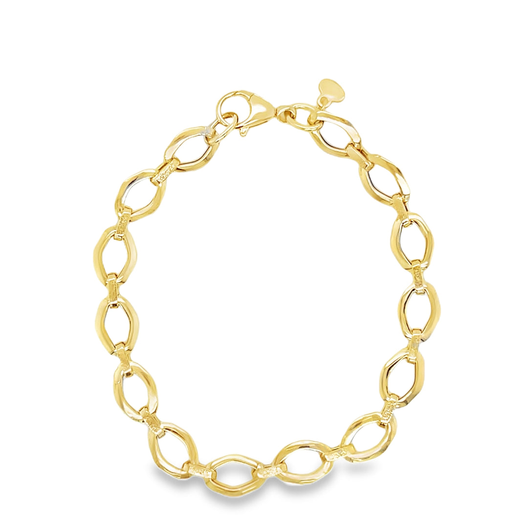 14kg Elongated Hexagon Link Bracelet