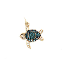 Load image into Gallery viewer, 14kg White and Blue Diamond Turtle Pendant
