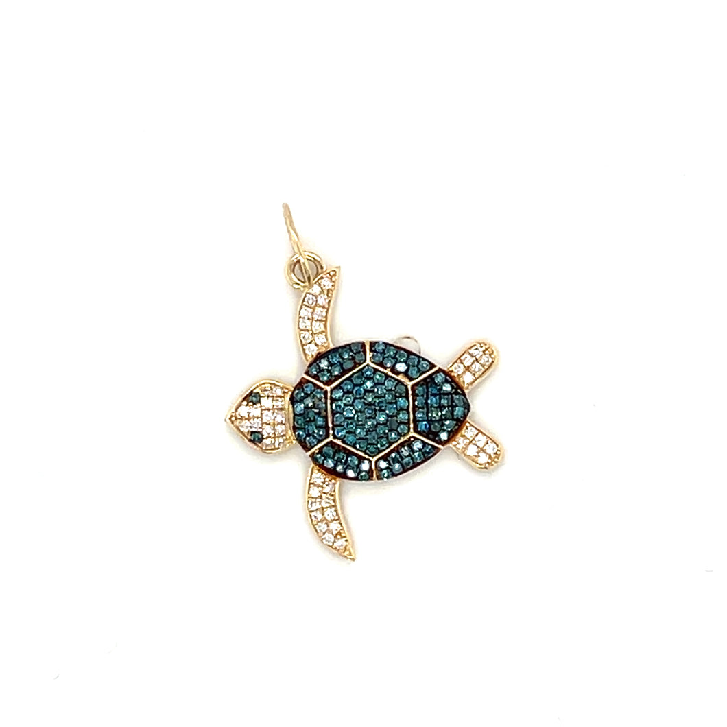 14kg White and Blue Diamond Turtle Pendant