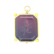 Load image into Gallery viewer, 24kg Agate and Diamond Pendant  with Intaglio Pegasus and Lion
