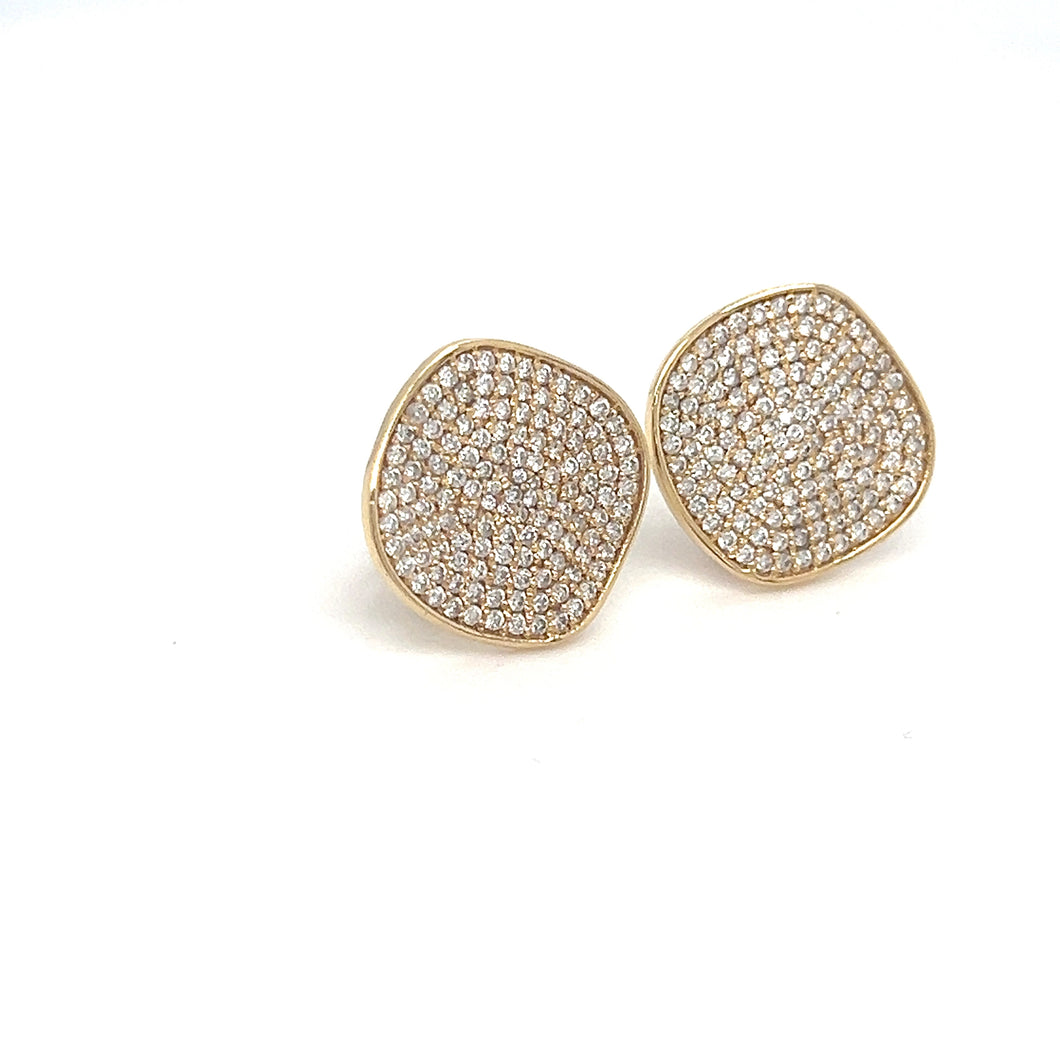 18kg Diamond Asymmetrical Square Studs