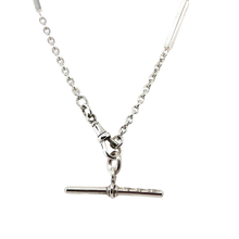 Load image into Gallery viewer, Vintage Sterling Silver Albert Chain with Diamond T-Bar
