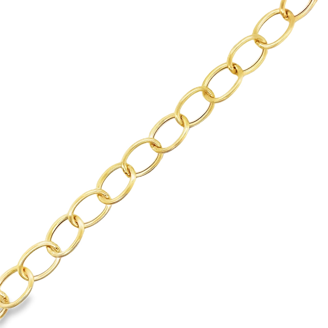 14kg Ridged Oval Link Bracelet