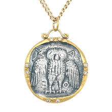 Load image into Gallery viewer, 24kg Diamond and Silver Owl Pendant
