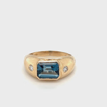 Load and play video in Gallery viewer, 14kg Diamond and London Blue Topaz Ring
