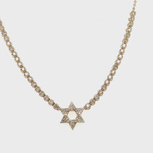 Load and play video in Gallery viewer, 14kg Star of David On Half Tennis Necklace
