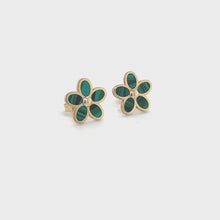 Load and play video in Gallery viewer, 14kg Malachite Daisy Flower Earrings
