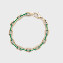 Load and play video in Gallery viewer, 14kg Green Enamel Link Bracelet
