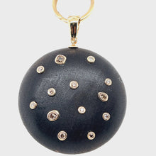 Load and play video in Gallery viewer, 14kg and Bezel Set Fancy Colored Diamonds on Ebony Disc Pendant
