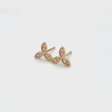 Load and play video in Gallery viewer, 14kg Diamond Triple Leaf Earring
