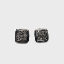 Load and play video in Gallery viewer, Sterling Silver Square Diamond Earrings
