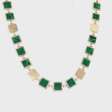 Load and play video in Gallery viewer, 14kg and Green Malachite Square Chiclet Necklace
