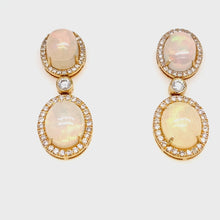 Load and play video in Gallery viewer, 14kg and white diamond Opal Double Drop Earrings
