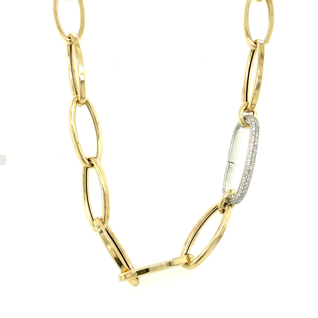 14kg Large Link Necklace with One Diamond Link