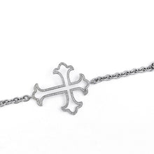 Load image into Gallery viewer, Silver Diamond Cross Bracelet
