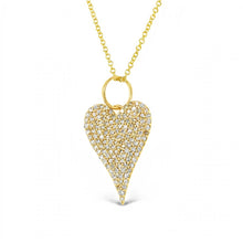 Load image into Gallery viewer, 14kg and White Diamond Elongated Heart on 14kg chain
