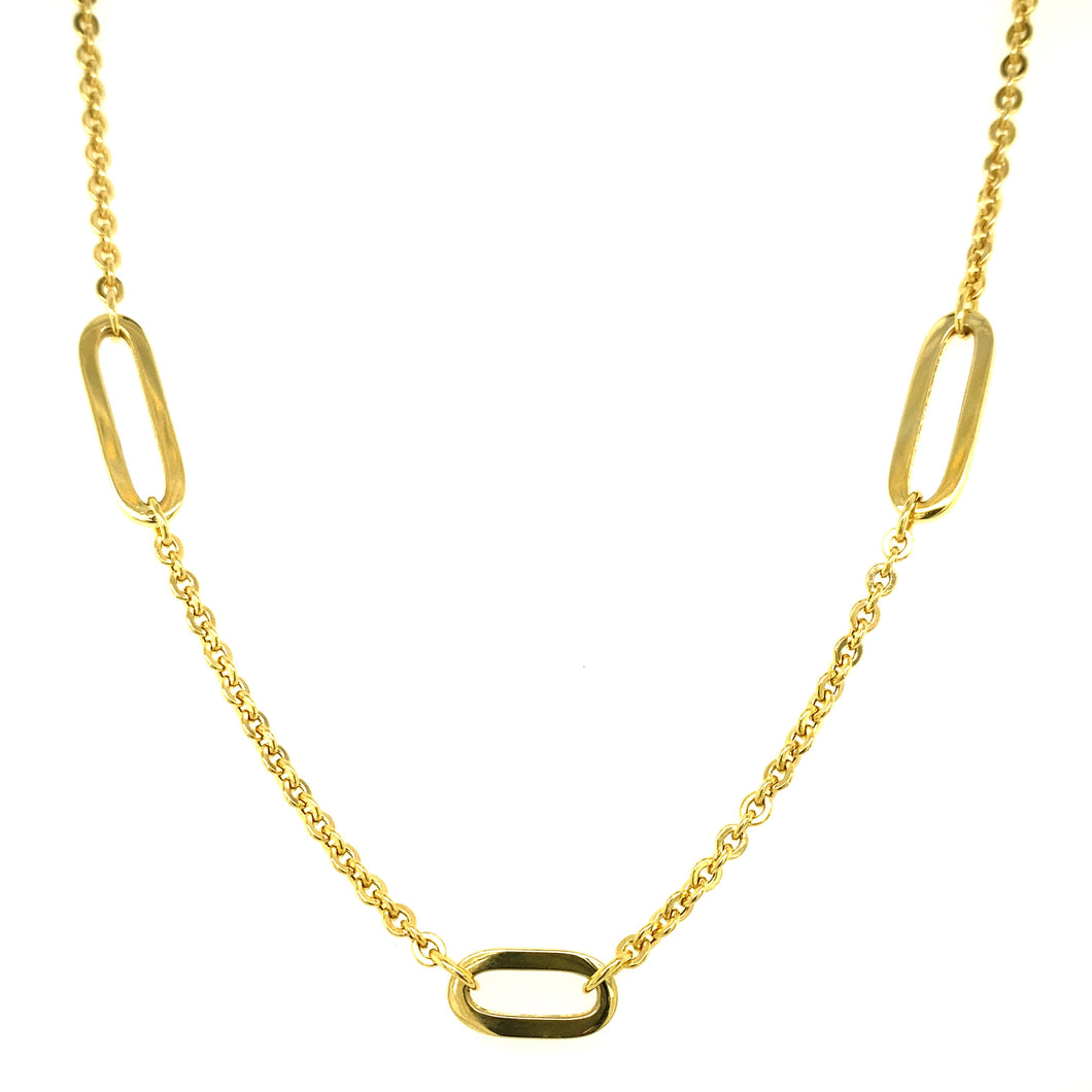 14kg 5 Station Paperclip Necklace