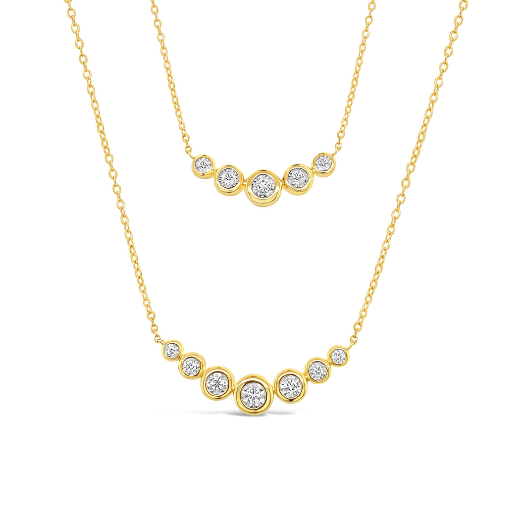 Bezel Set Diamond Layering Necklace