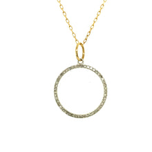 Load image into Gallery viewer, 14kg and White Diamond Open Circle Necklace

