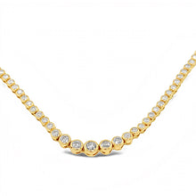 Load image into Gallery viewer, 14kg and white Diamond Bezel Set Tennis Necklace
