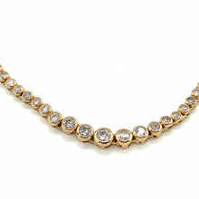 Load image into Gallery viewer, 14kg and white Diamond Bezel Set Tennis Necklace
