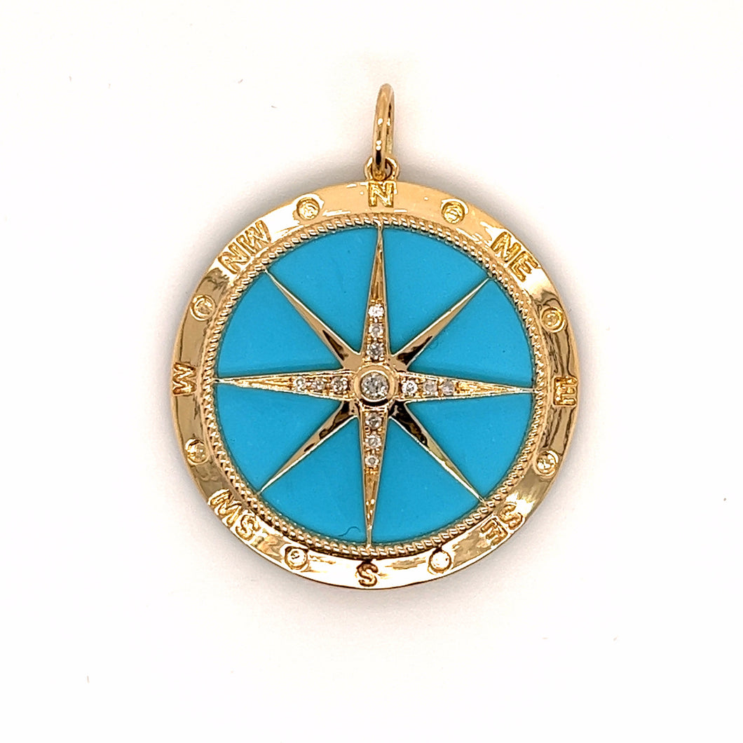 14kg Blue Turquoise and White Diamond Compass