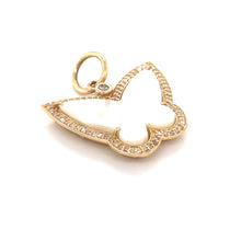 Load image into Gallery viewer, 14kg and White Diamond Mother of Pearl Butterfly Pendant
