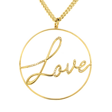 Load image into Gallery viewer, 14kg and Diamond Art Deco Love Pendant Circle
