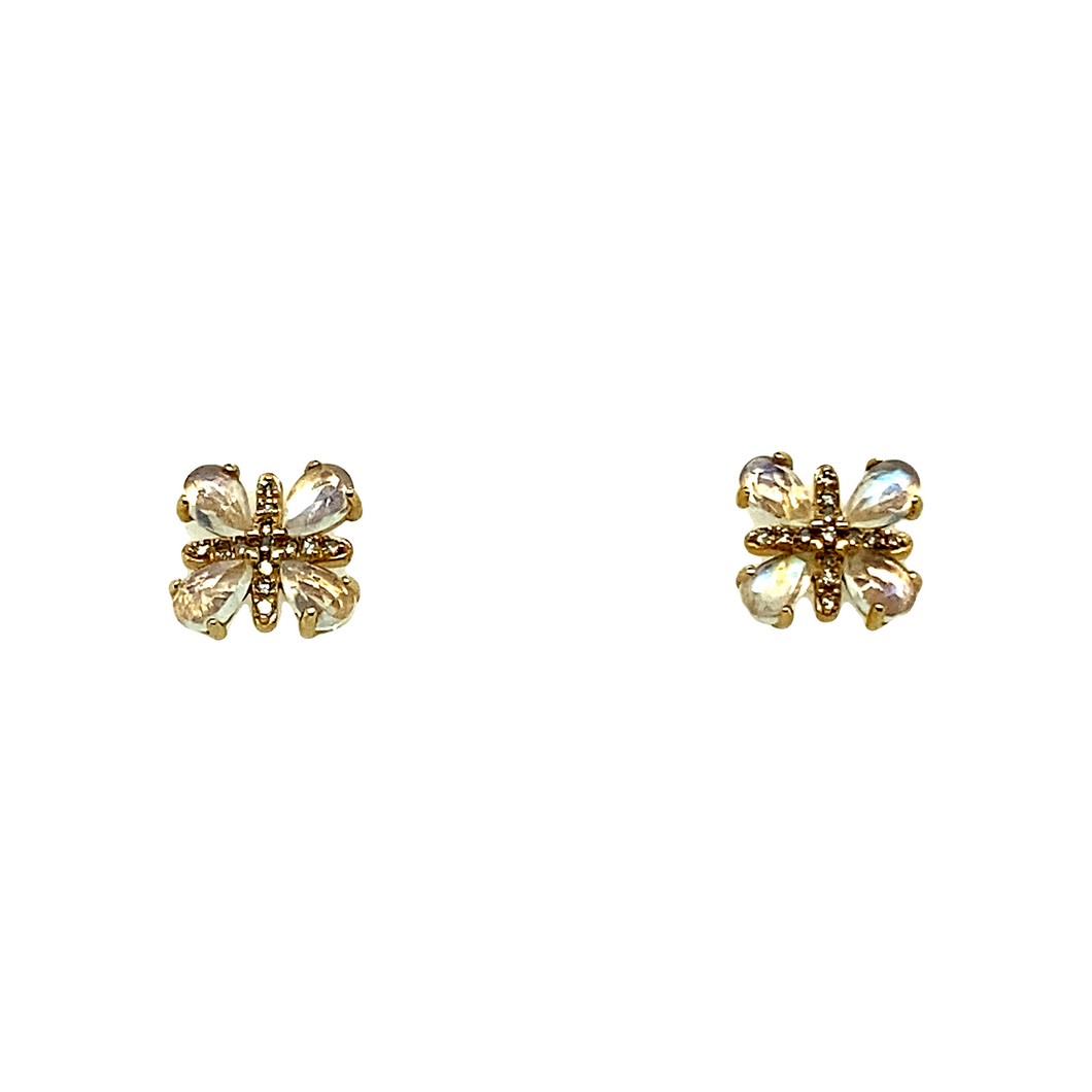 14kg Moonstone Flower Stud Earring
