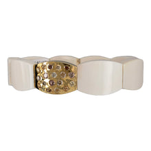 Load image into Gallery viewer, Wooly White Mammoth Bracelet with 14kg link yellow and white diamonds
