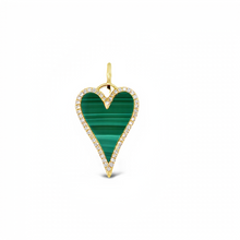 Load image into Gallery viewer, 14kg and Malachite Elongated Heart
