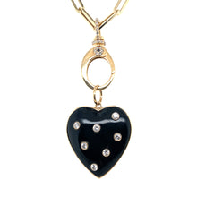 Load image into Gallery viewer, 14kg Black Onyx and Diamond Heart Pendant
