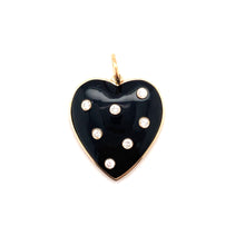 Load image into Gallery viewer, 14kg Black Onyx and Diamond Heart Pendant
