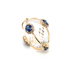 Load image into Gallery viewer, 14kg, Sapphire and Diamond Faceted Orb
