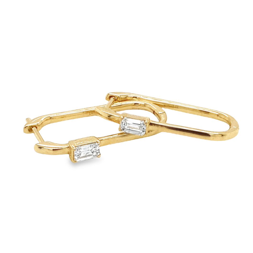14kg Emerald Cut Diamond in Oval Hoop