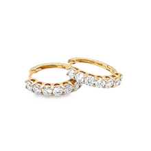 Load image into Gallery viewer, 14kg w Large White Diamond on Small Hoops
