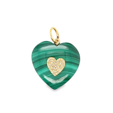 Load image into Gallery viewer, 14kg Green Malachite and Diamond Heart
