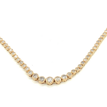 Load image into Gallery viewer, 14kg and white Diamond Bezel Set Tennis Necklace

